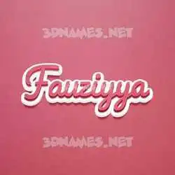 fauziyya in Red Scribble style - 3D name wallpaper