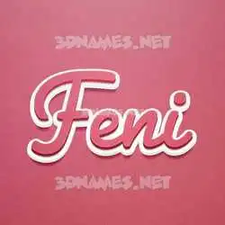feni in Red Scribble style - 3D name wallpaper