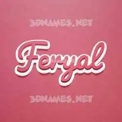 feryal in Red Scribble style - 3D name wallpaper
