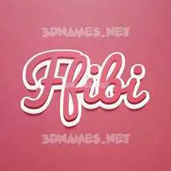 ffibi in Red Scribble style - 3D name wallpaper