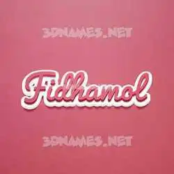 fidhamol in Red Scribble style - 3D name wallpaper