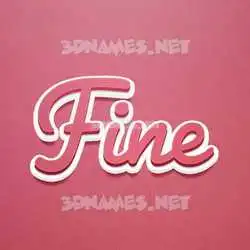 fine in Red Scribble style - 3D name wallpaper