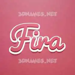 fira in Red Scribble style - 3D name wallpaper