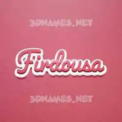 firdousa in Red Scribble style - 3D name wallpaper