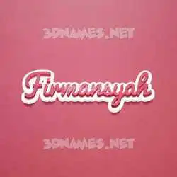 firmansyah in Red Scribble style - 3D name wallpaper