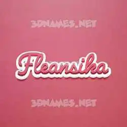 fleansika in Red Scribble style - 3D name wallpaper