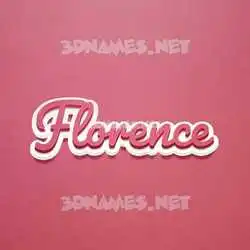 florence in Red Scribble style - 3D name wallpaper