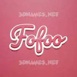 fofoo in Red Scribble style - 3D name wallpaper
