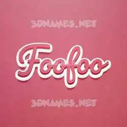 foofoo in Red Scribble style - 3D name wallpaper