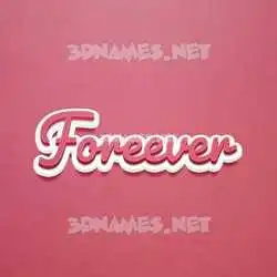 foreever in Red Scribble style - 3D name wallpaper