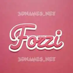 fozzi in Red Scribble style - 3D name wallpaper