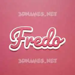 fredo in Red Scribble style - 3D name wallpaper