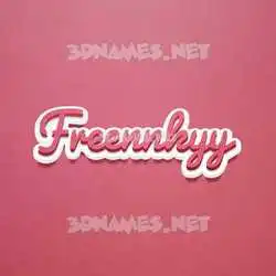 freennkyy in Red Scribble style - 3D name wallpaper