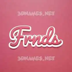 frnds in Red Scribble style - 3D name wallpaper