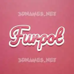 furpot in Red Scribble style - 3D name wallpaper