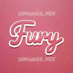 fury in Red Scribble style - 3D name wallpaper