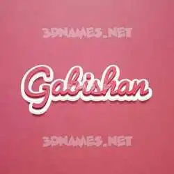 gabishan in Red Scribble style - 3D name wallpaper