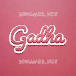 gadha in Red Scribble style - 3D name wallpaper