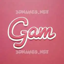gam in Red Scribble style - 3D name wallpaper