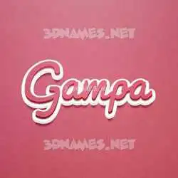 gampa in Red Scribble style - 3D name wallpaper