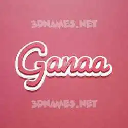 ganaa in Red Scribble style - 3D name wallpaper