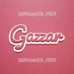 gazzar in Red Scribble style - 3D name wallpaper