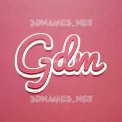 gdm in Red Scribble style - 3D name wallpaper