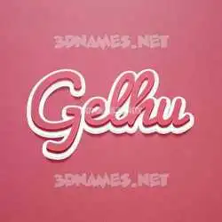 gelhu in Red Scribble style - 3D name wallpaper