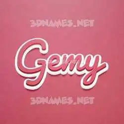 gemy in Red Scribble style - 3D name wallpaper