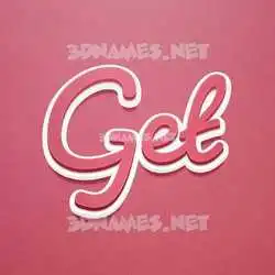 get in Red Scribble style - 3D name wallpaper