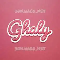ghaly in Red Scribble style - 3D name wallpaper