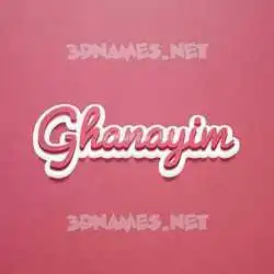 ghanayim in Red Scribble style - 3D name wallpaper