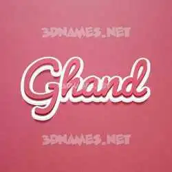 ghand in Red Scribble style - 3D name wallpaper