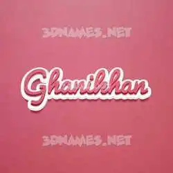 ghanikhan in Red Scribble style - 3D name wallpaper