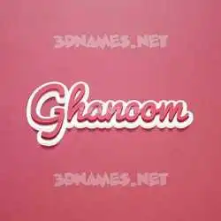 ghanoom in Red Scribble style - 3D name wallpaper