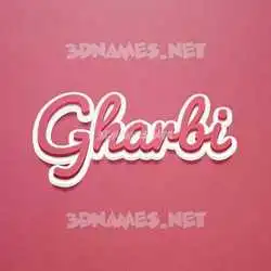 gharbi in Red Scribble style - 3D name wallpaper