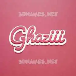 ghaziii in Red Scribble style - 3D name wallpaper