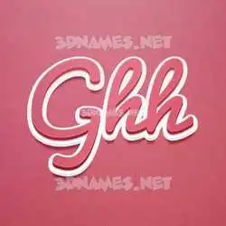 ghh in Red Scribble style - 3D name wallpaper