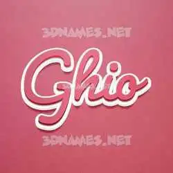 ghio in Red Scribble style - 3D name wallpaper