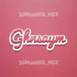 ghnsaym in Red Scribble style - 3D name wallpaper