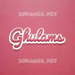 ghulams in Red Scribble style - 3D name wallpaper