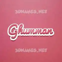 ghumman in Red Scribble style - 3D name wallpaper