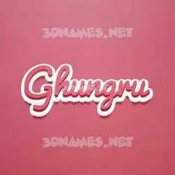 ghungru in Red Scribble style - 3D name wallpaper