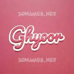 ghyoor in Red Scribble style - 3D name wallpaper