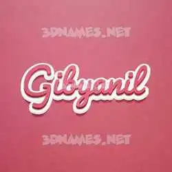 gibyanil in Red Scribble style - 3D name wallpaper