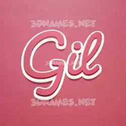 gil in Red Scribble style - 3D name wallpaper
