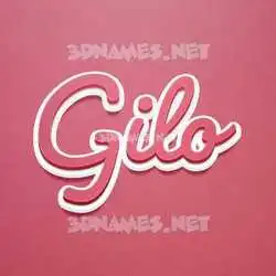 gilo in Red Scribble style - 3D name wallpaper