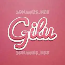 gilu in Red Scribble style - 3D name wallpaper
