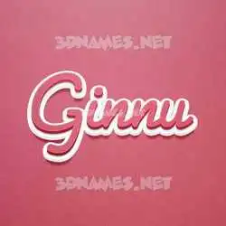 ginnu in Red Scribble style - 3D name wallpaper