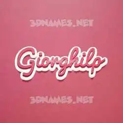giorghilp in Red Scribble style - 3D name wallpaper